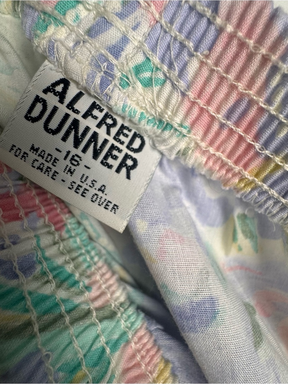 Alfred Dunner Vintage 90s Pastel Floral Watercolor Midi Skirt Cottagecore Sz 16 - Picture 6 of 9